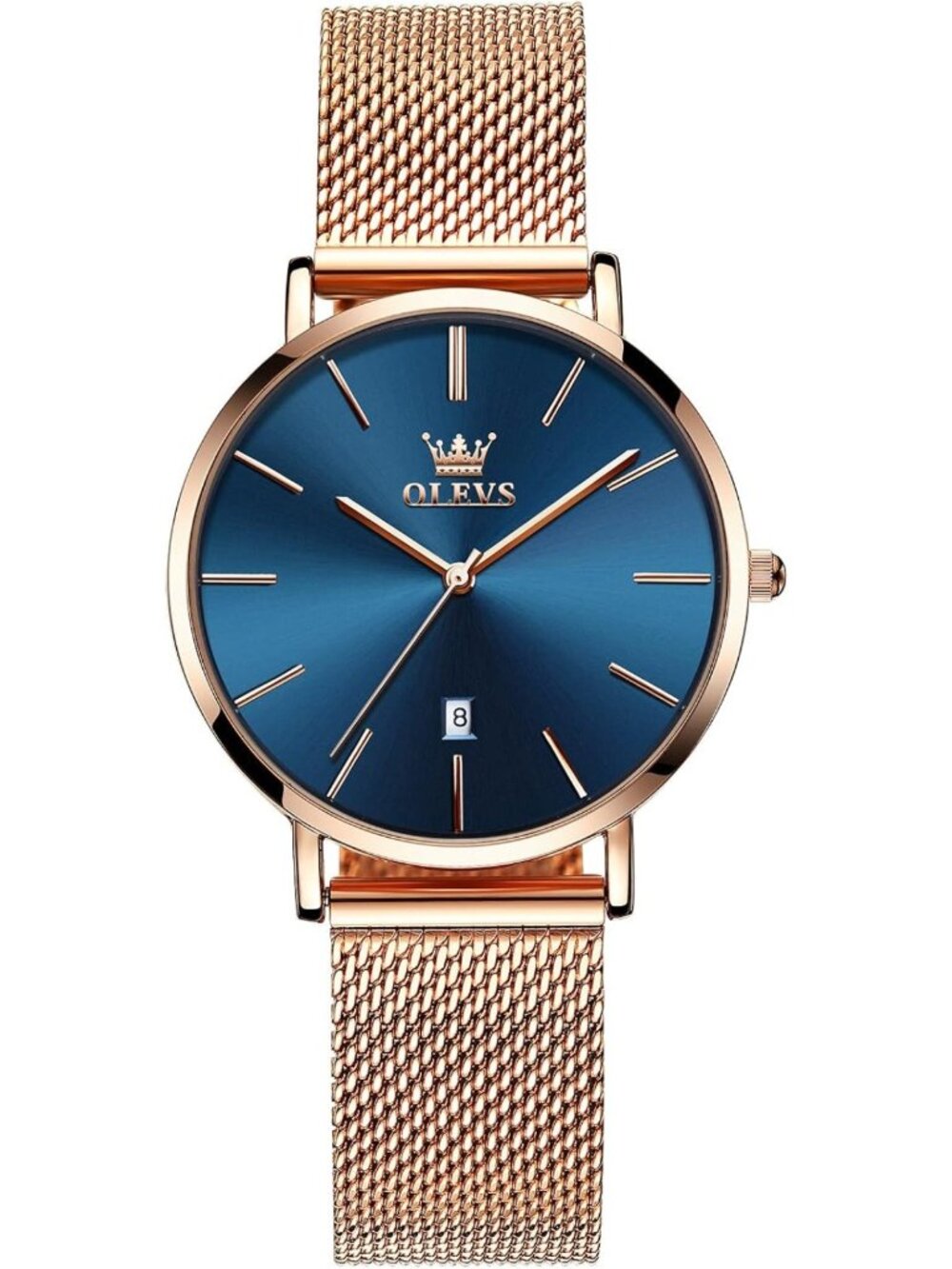 Elegant Women's Mesh Bracelet Watch - Large Face Analog Quartz, Slim Waterproof